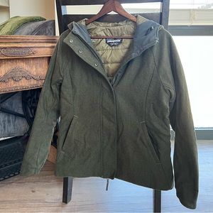 Patagonia Transitional Season Recycled Wool Bomber Jacket S Forest Green